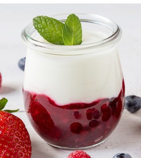 Fruit preparations dispensed as a layer